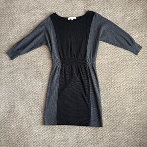 Loft Gray/Black Sweater Dress, Size XS